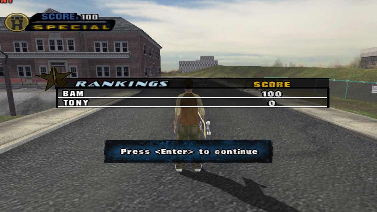 The online rankings screen